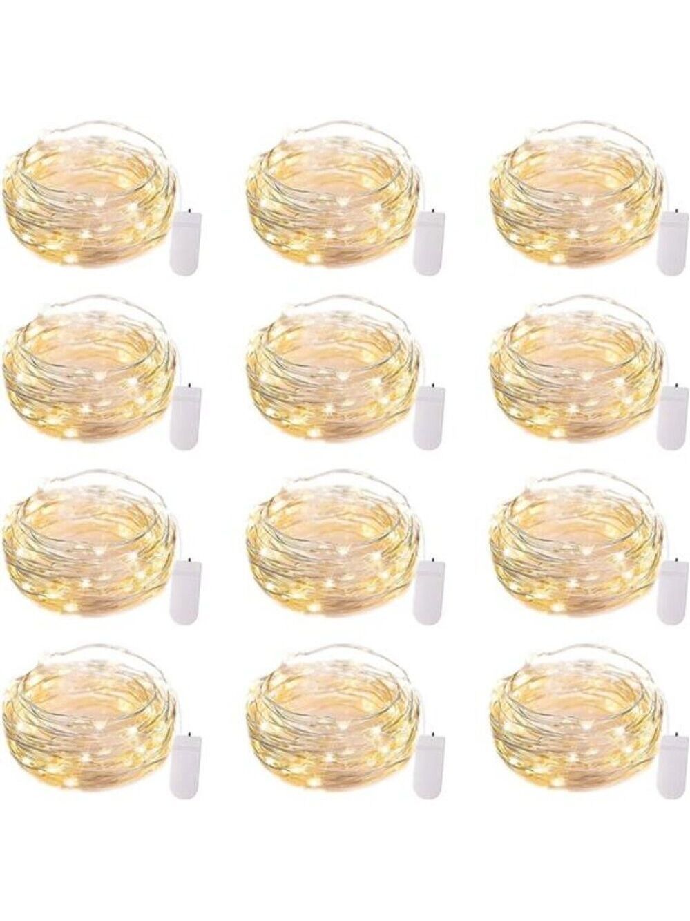 LED Fairy Lights 12 Pack Battery Operated 7Ft Starry Moon String Lights for DIY